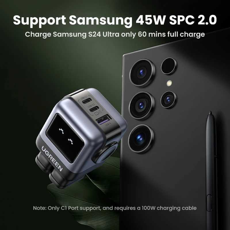 US PlugUGREEN 65W 30W GaN Charger Robot Design PD30 Fast Charger QC40 30 PPS for iPhone 17 16 15 Pro Macbook Laptop Table J251114