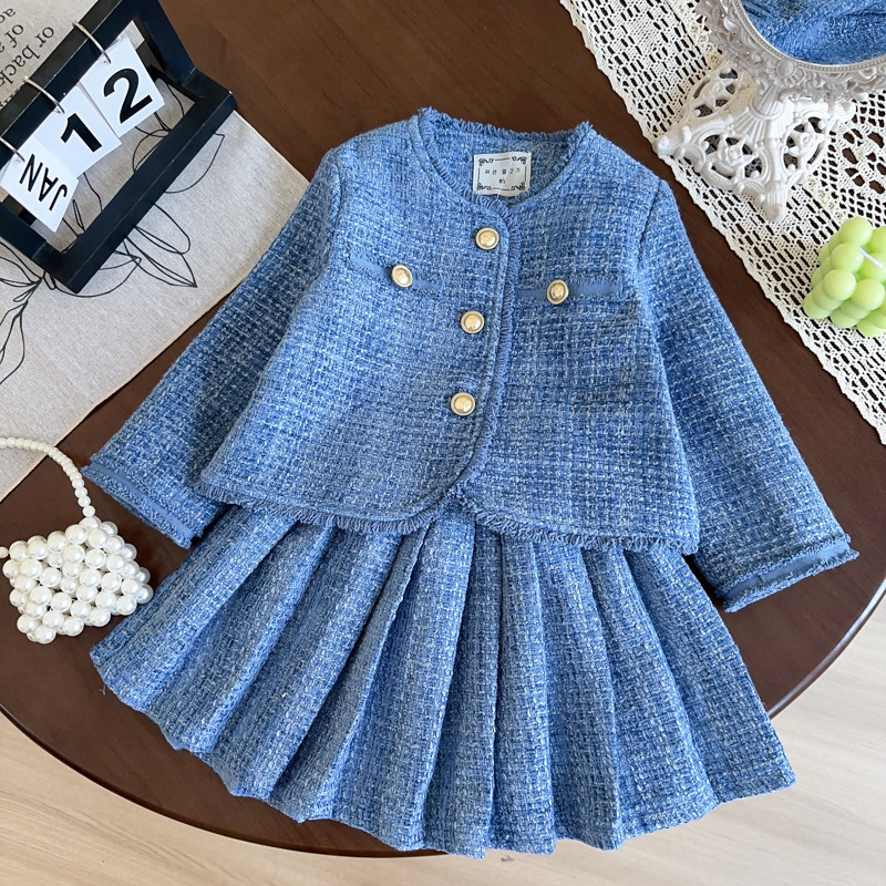2026 Girls' Spring Autumn New Outfit Stylish Fashion Style Jacket & Skirt 2-Piece Sets