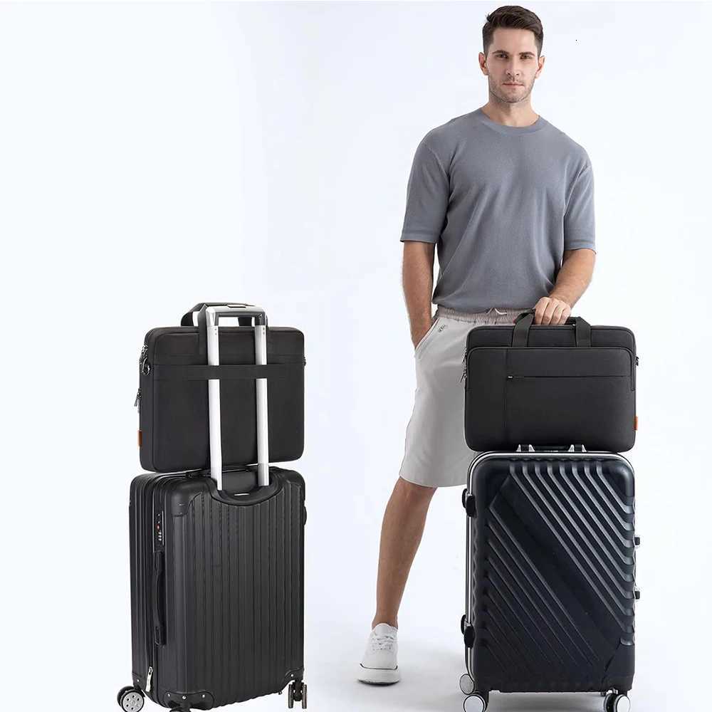 DOMISO 14 156 173 inch Laptop Bag Business Briefcase Waterresistant Notebook Messenger Shoulder Bag for Laptop Black W251022