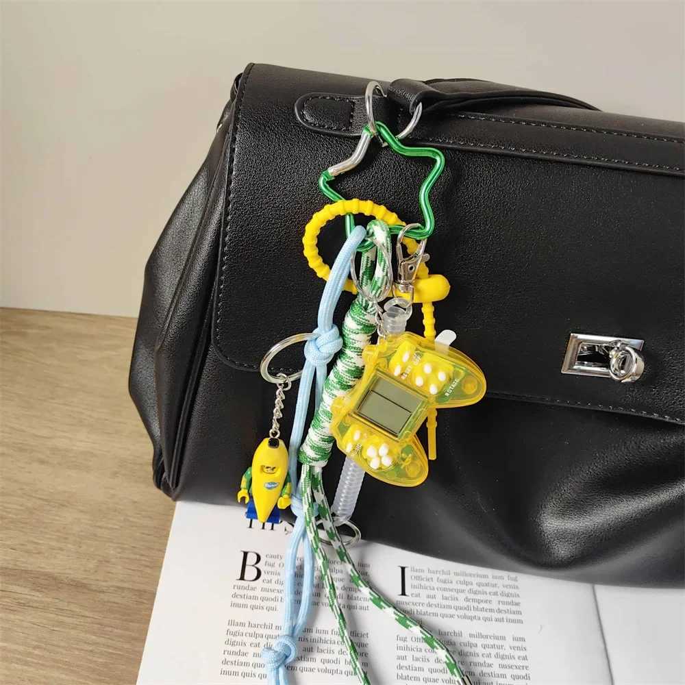 Ins keychain Multi element bag pendant DIY Handmade woven rope game machine decoration J251121