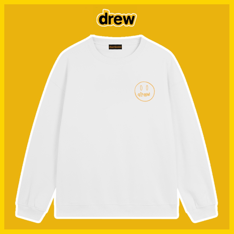 Drew House Smiley Face Embroidered Waffle Justin Bieber Sweatshirts