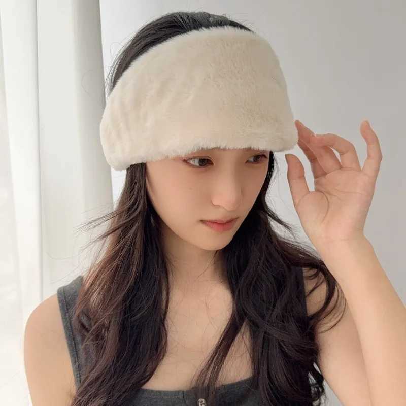 Winter Wide Headband Rabbit Fur Hairband Elastic Windproof Warm Ear Protection Women Hair Accessory for Cold Weather Styling V251022