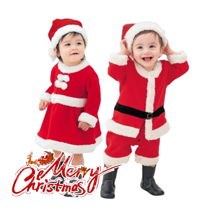 Kids Santa Claus Romper with Hat Toddler Boy Girl Party Baby Year Christmas Costume Jumpsuit Cosplay Xmas Clothing Set 251022