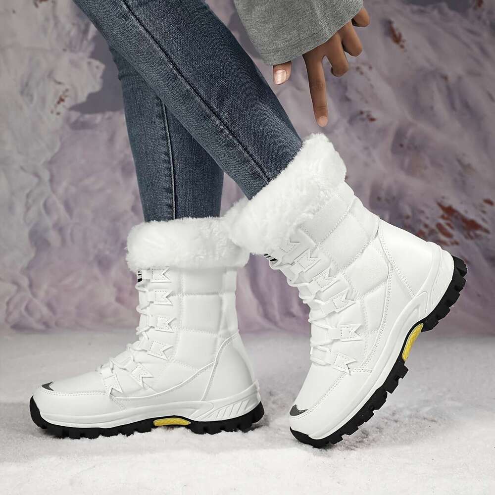 Women's Warm Ankle Snow Boots, Winter Shoes With Plush Lining, Non-Slip Outdoor Short Boots.