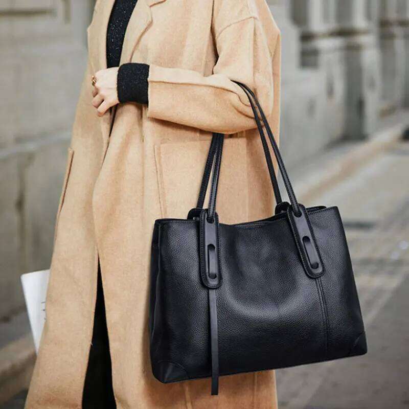 Genuine Leather Tote Designer Women's Shoulder Bag Large Capacity Women Bags High Quality Soft Cowhide Female Handbag