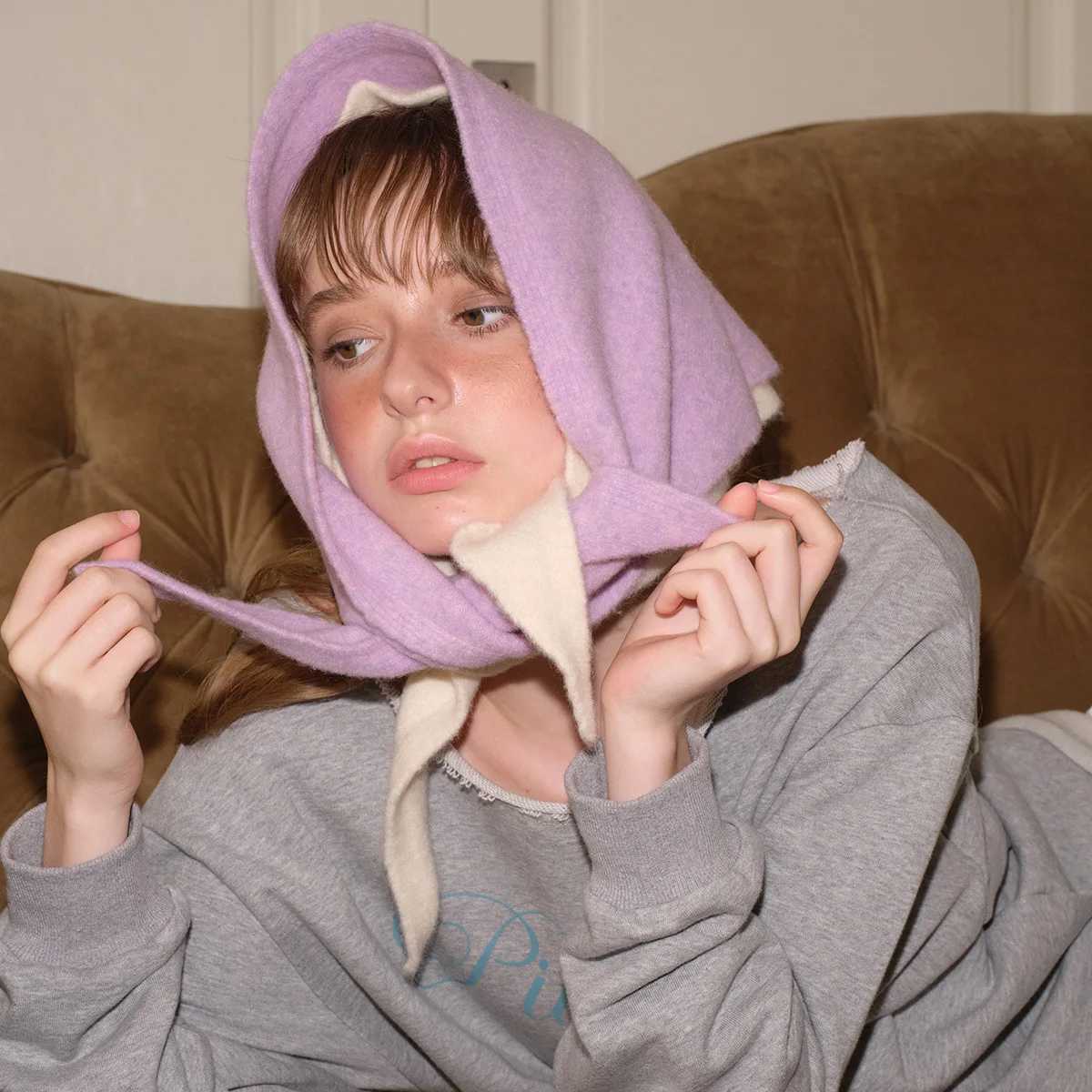 Knitted Scarf Women 31 Wool Winter Warm Scarves Bright stripe Design Thickened Shawl Soft Triangle Neck 2025 NEW J251022