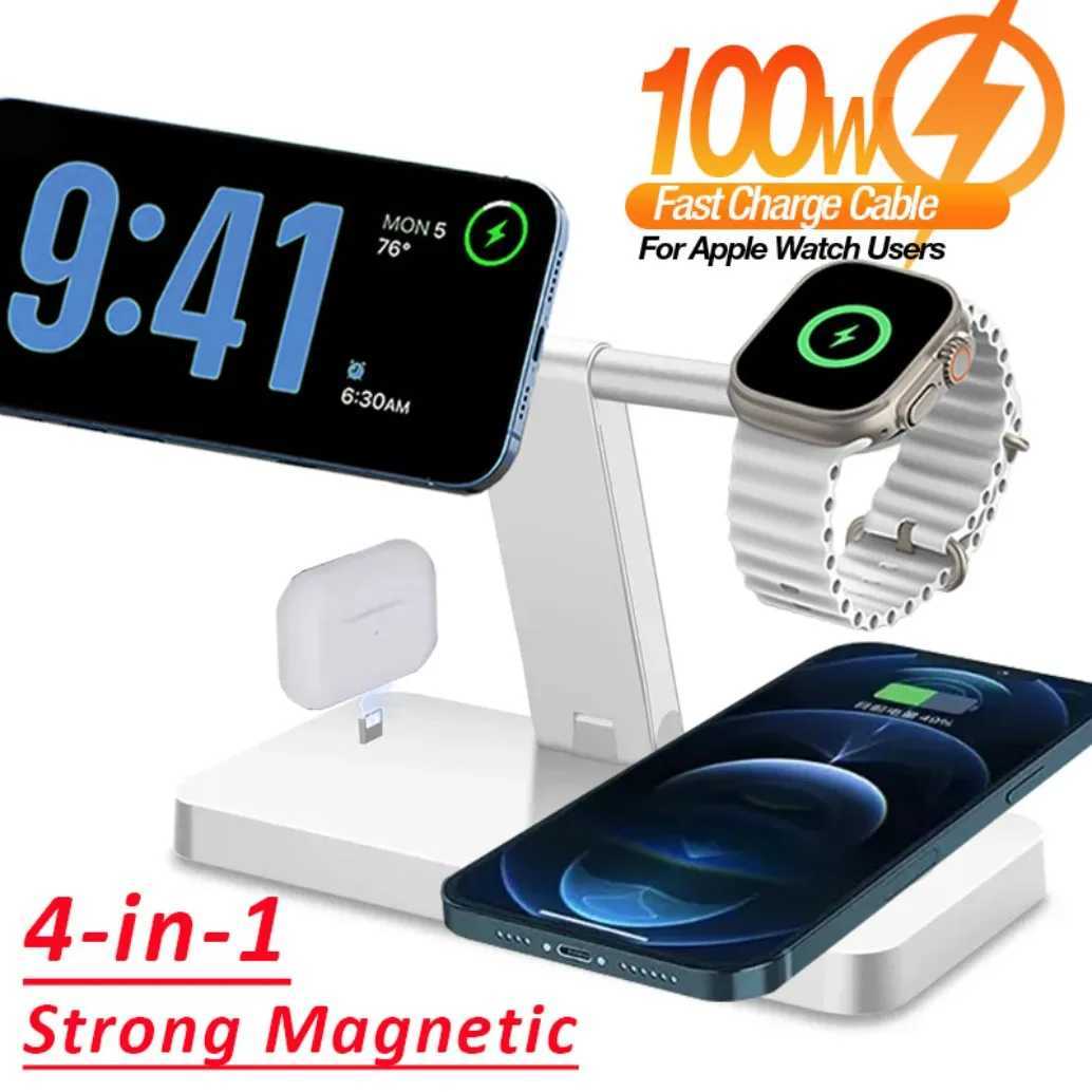 Foldable 100W Magnetic Wireless Charger 4in1 Phone Charge Dock For iPhone 1612 Watch AirPods4 Pro Fast Charging J251114