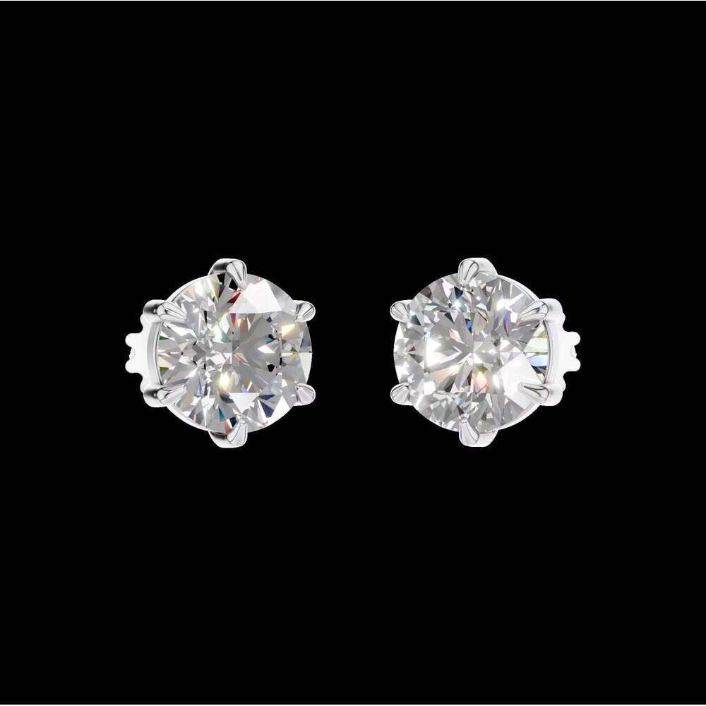 1 Carat Stud 950 White Gold Earrings Suitable for Women Wedding Gift/ODM Carbonite Jewelry