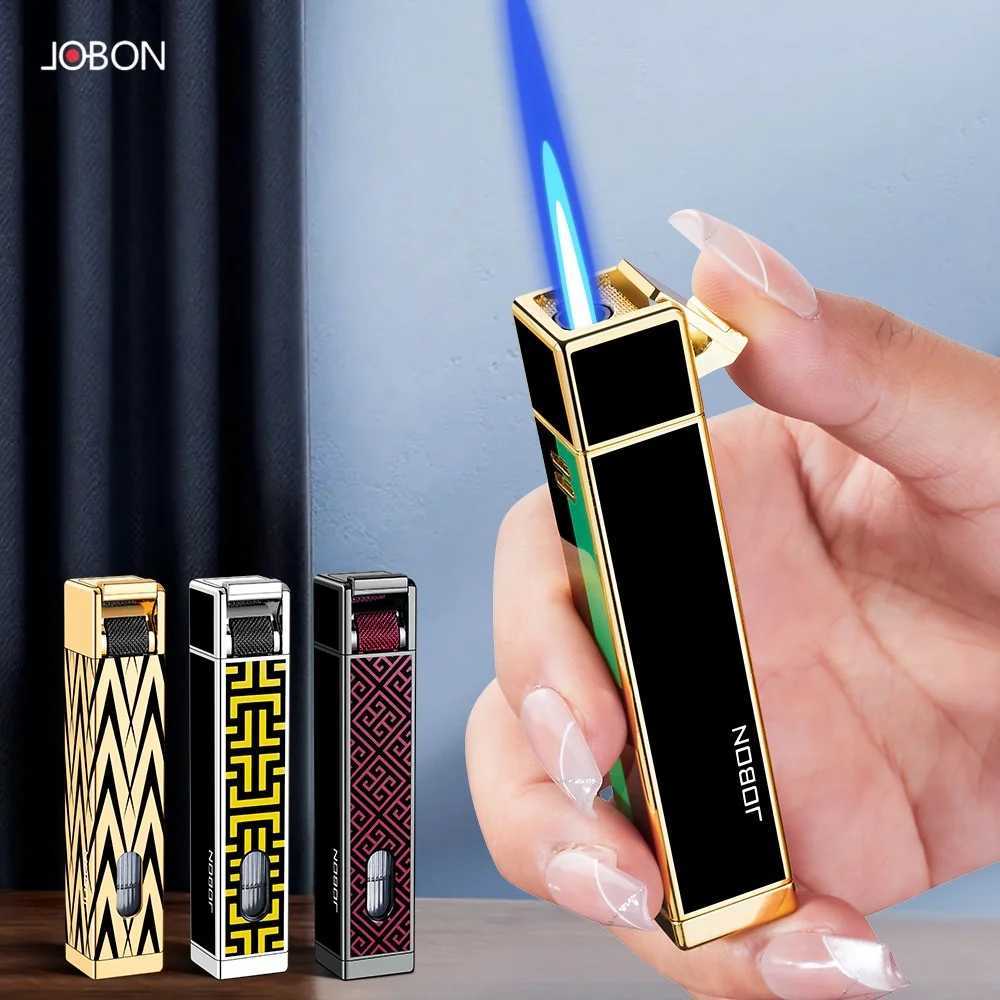 JOBON Mini Fashion Metal Lighter Direct Blue Flame Portable High Beauty Cigarette Accessory Boyfriend Trendy Gift C251022
