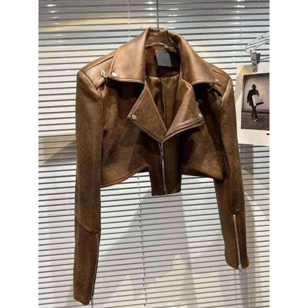 DEAT Women Street Motorcycle Personality Short PU Leather Jacket Long Sleeve Fashion Temperament 2024 Spring New 11D8791