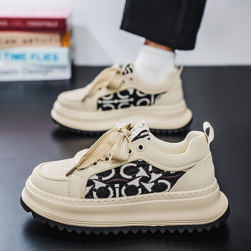 European station men's shoes spring trendy brand high-end and versatile casual board shoes student sports thick soles heightening daddy trendy sh