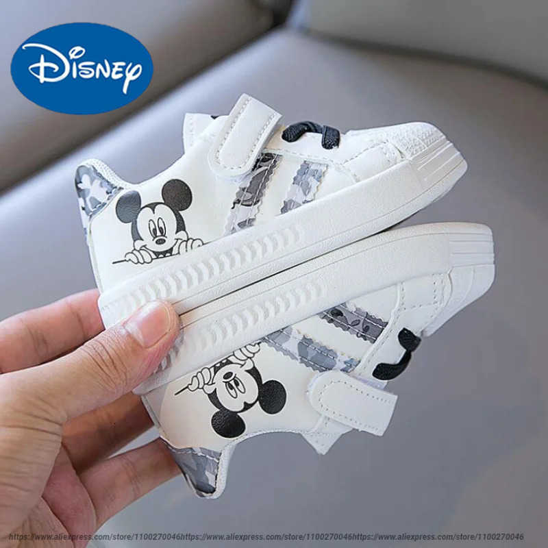 Disney White Casual Shoes For Baby Boy Girl Brand Children Sneaker Mickey Mouse Kids Sports Shoes Toddler Walking Shoes Size 25 H2510221