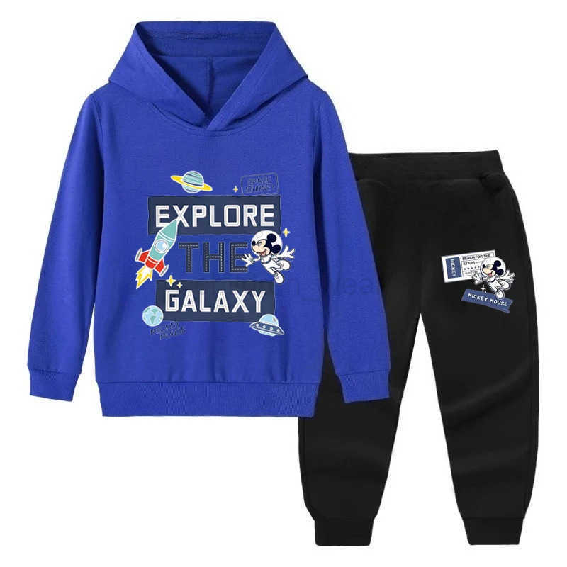 Disney SpringAutumn Hoodied Pullover Long Pant Two Piece Suit for Child Clothing Suits Boys Thin Sweatpant Sets Kids Tracksuit H251022