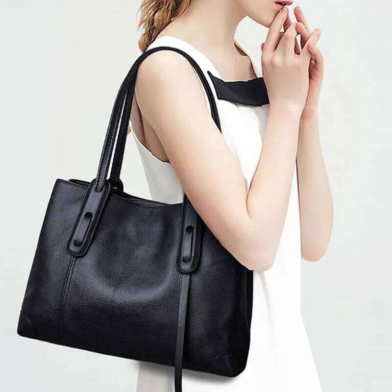 Genuine Leather Tote Designer Women's Shoulder Bag Large Capacity Women Bags High Quality Soft Cowhide Female Handbag