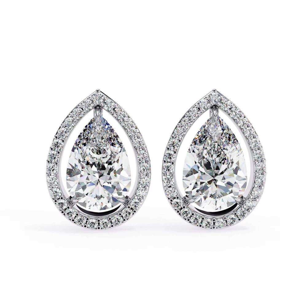 Reyes High-Quality Sterling Sier Pear Cut 1.5 Carat GRA Certified Sandstone Earrings Handmade Wedding Gift Fine Jewelry