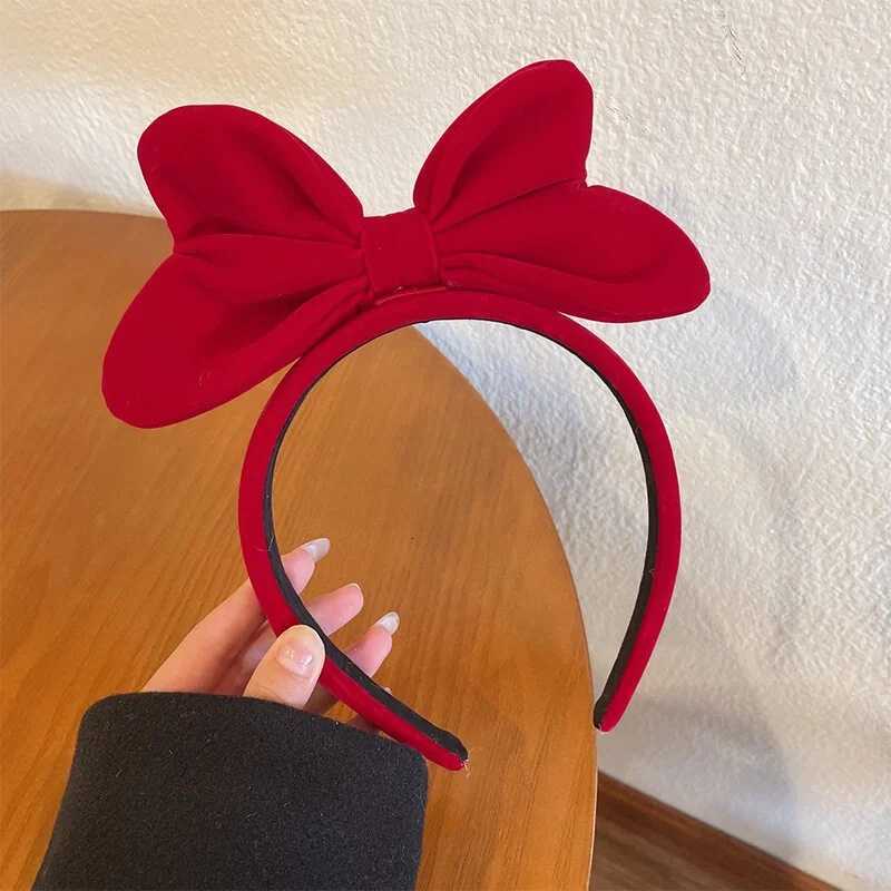 Velvet Big Bow Red Headband Ladies Elegant Temperament High Cranial Headband Fashion Girls Cute Headband V251022
