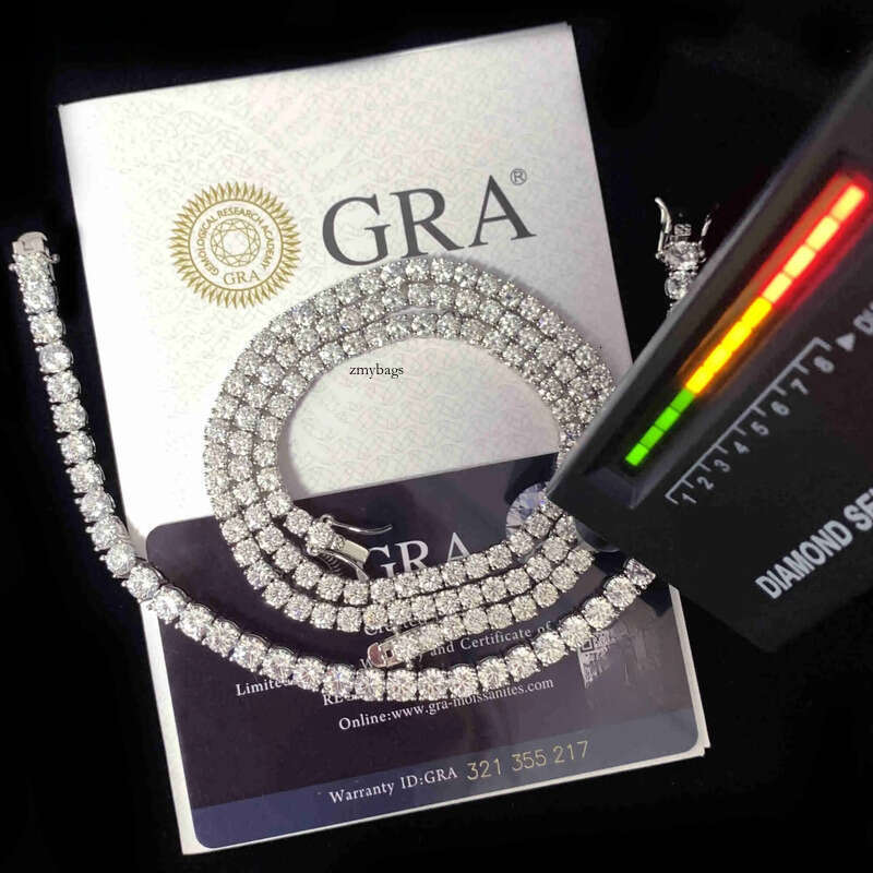 Factory Direct Offer 3mm 4mm Sier Necklace Pass Dia Tester Vvs Moissanite Tennis Chain
