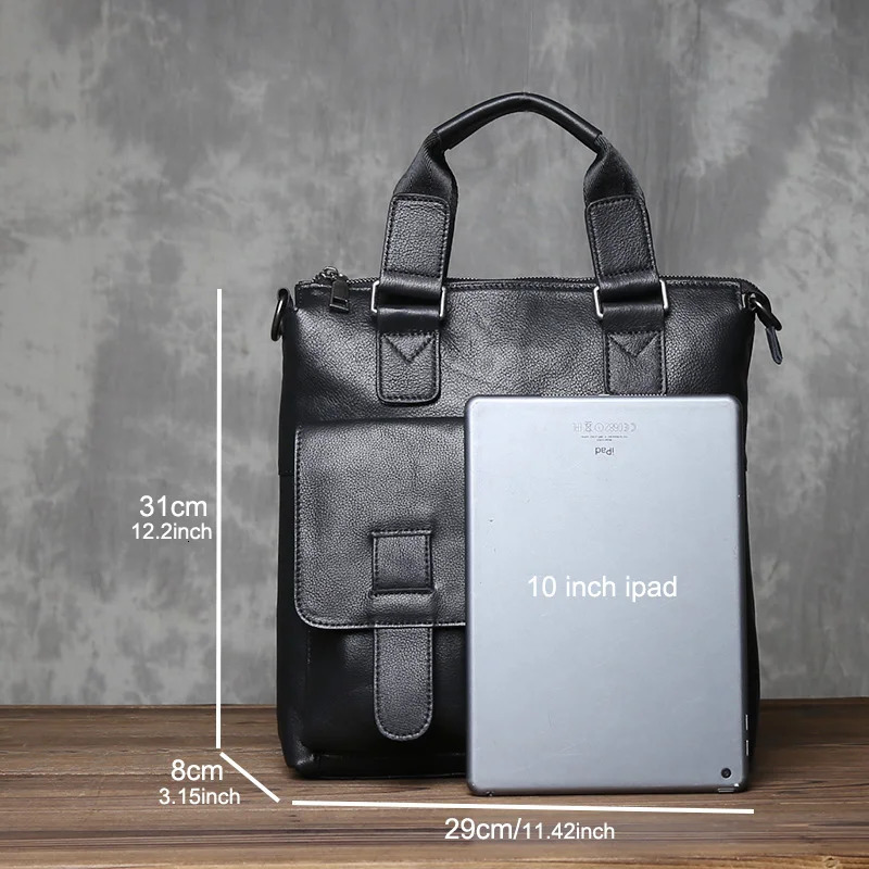 JLFGPJ Mens Genuine Leather Business Handbag Vertical n Top Layer Cowhide Large Capacity Crossbody Simple Briefcase 251018