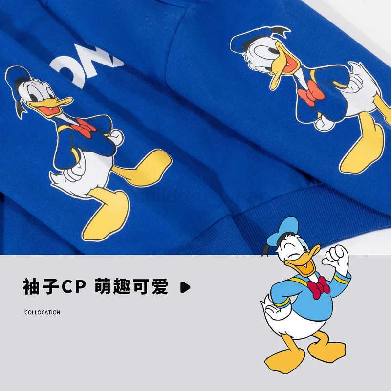 Disney Autumn Baby Girl Boy Clothes Set Children Donald Duck Printing Sweatshirt Top and Pants Bottom 2Pcs Suit Cotton Tracksuit H251022