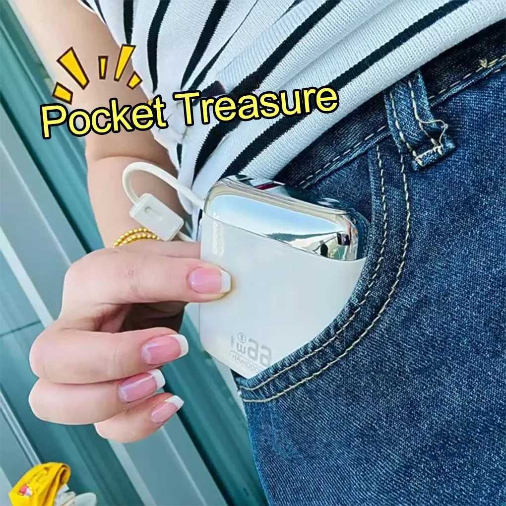 CCC 20000mAh Mini Power Bank 66W Super Fast Charging Builtin USBC Cable PD30QC30 Certified Portable Charger TravelFriendly J251114