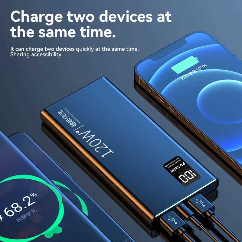 80000mAh Power Bank 120W Super Fast Charging 100 Sufficient Capacity Portable Battery Charger Digital Display For iPhone J251114