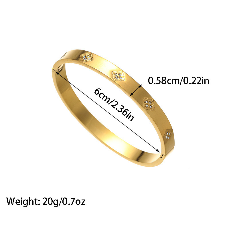 Charm bracelet Fashion Micro-Inlaid Diamond Titanium Steel Bracelet Open Simple Stainless Steel Bracelet gold bracelet for women free shipping