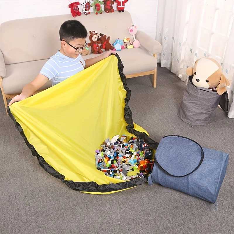 Toy Storage Building Blocks Lego Childrens Doll Storage Bag Large Detachable Quick Storage Game Mat Storage Bucket W251114