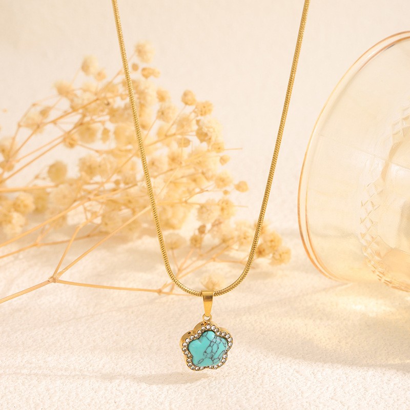 Designer necklace earring set Luxury necklace diamond studded clover flower necklace simplicity necklace for women free shipping heart necklace gift