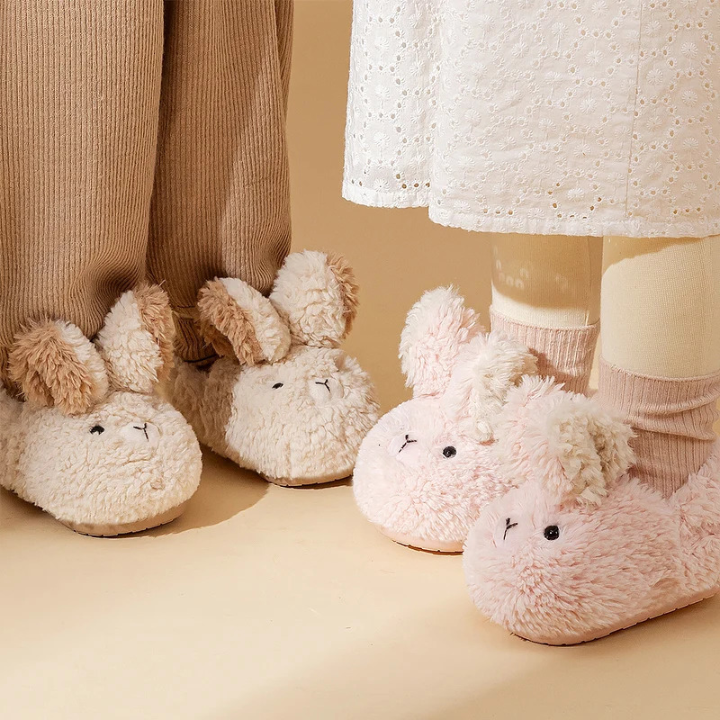 cotton shoes kids cute warm winter girls hairy indoor home slippers for children boy cartoon baby nonslip bag 251022