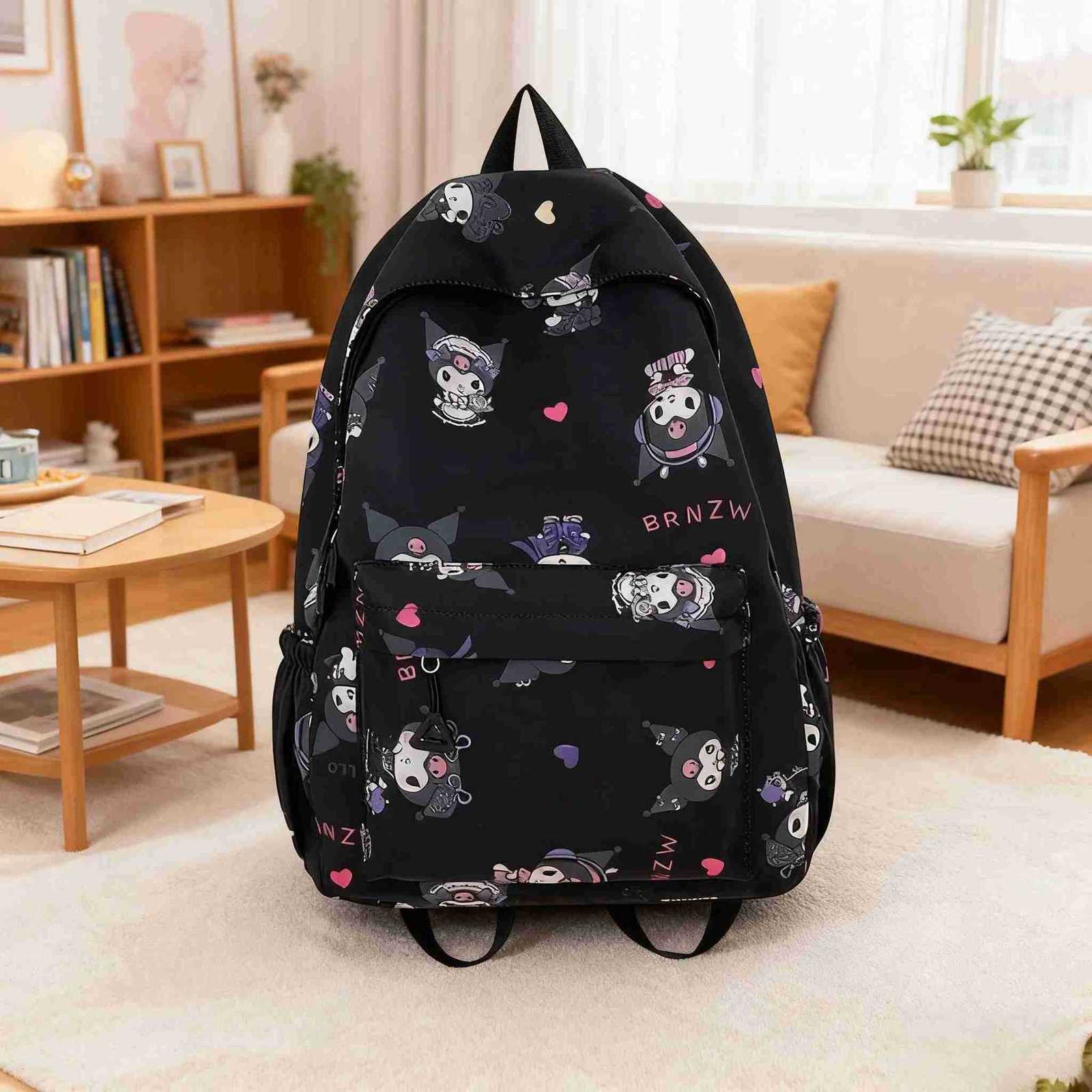 Sanrio Hello Kitty Cute Kuromi Melody Cinnamoroll Large Capacity Backpack Boys Girls Cartoon Kawaii Canvas Schoolbag L251022