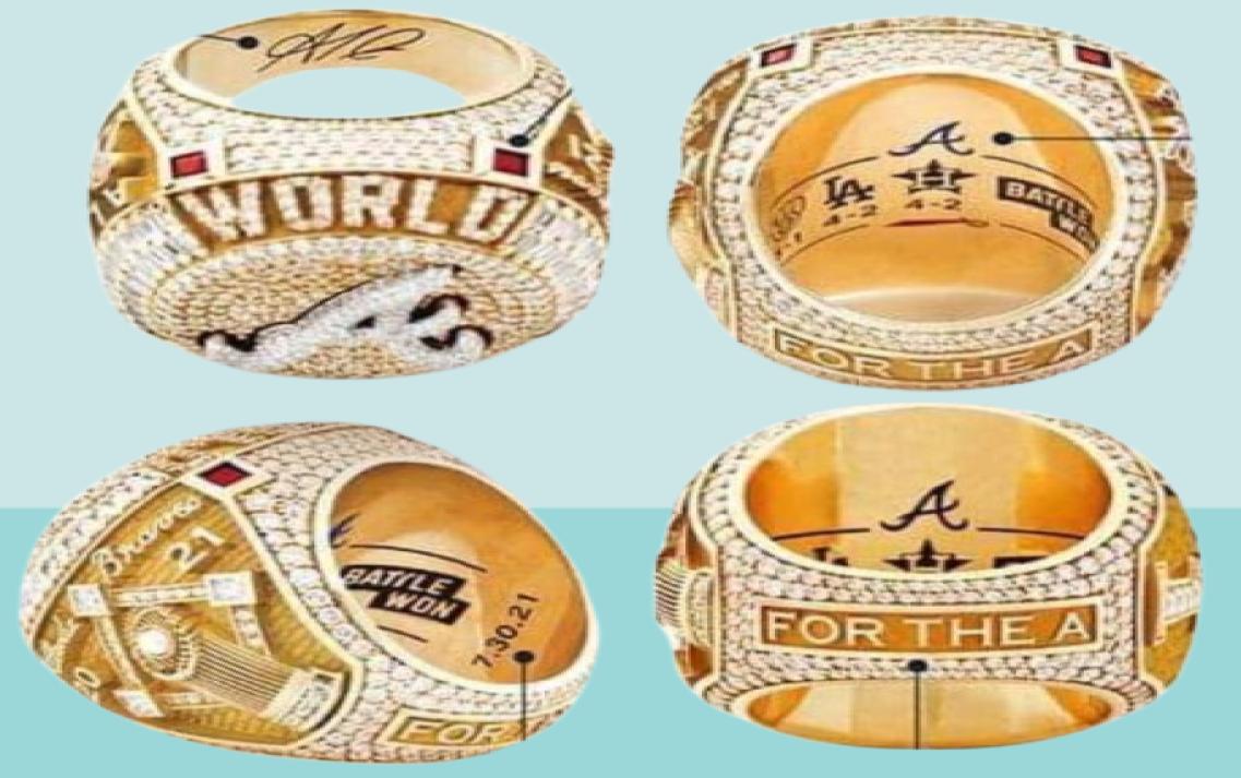Freeman Soler 2021 World Series Baseball Braves m ship Ring Souvenir Men Fan Gift wholesale 6 player name SON1401928