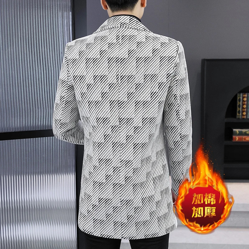 Highquality fashionable and stylish winter midlength woolen suit coat with cotton mens golden mink velvet windbreaker j 251017