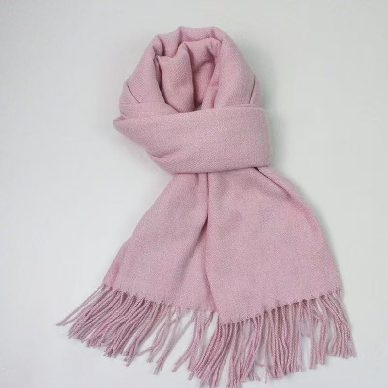 T2112 Winter warm cashmere scarf ladies fashion solid color tassel shawl thick versatile
