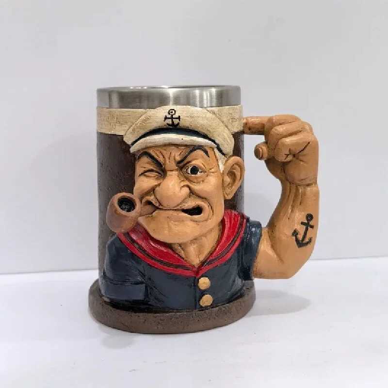 3d Popeye Power Mug Home Coffee Cup Decoration Powerful Sailor Gift New Arrival Cartoon Character Toy Figure Collectible Item C251022
