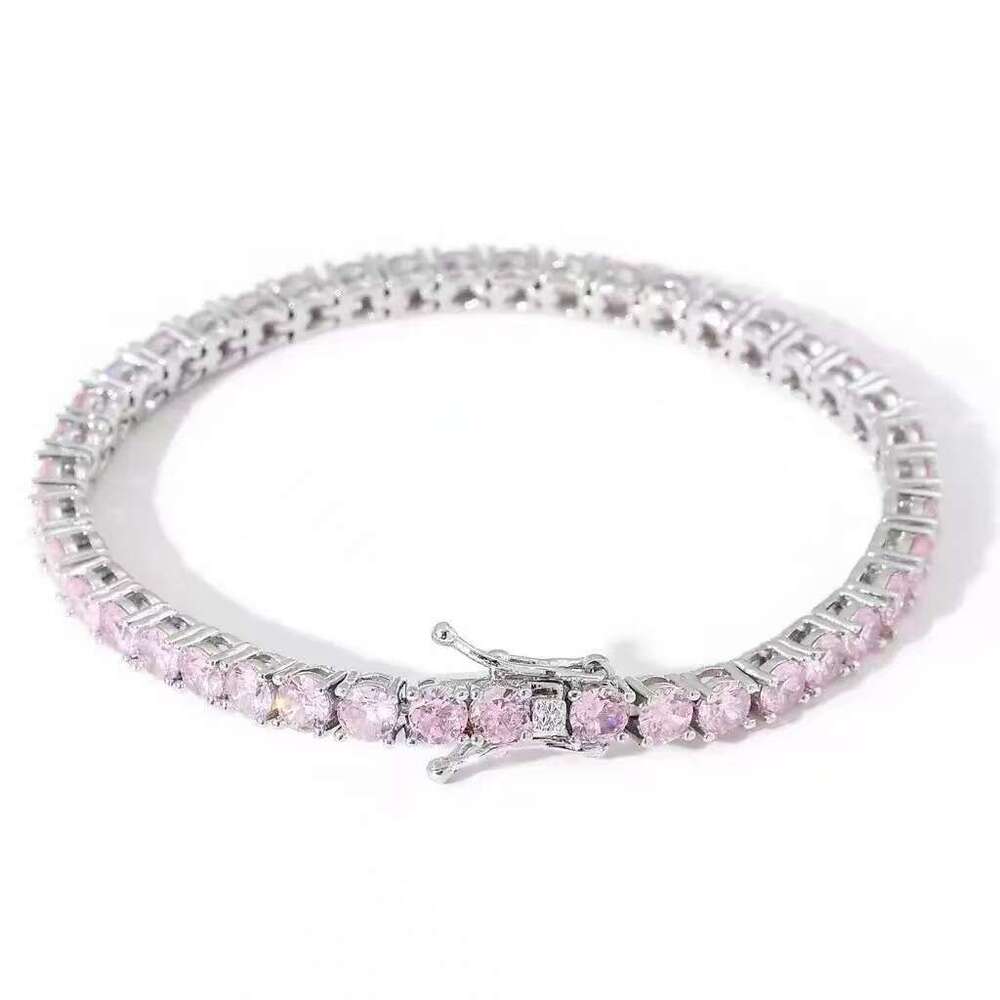Elegant Durable Sterling Sier Tennis Chain High-Quality 3-4mm Silicon Stone Bracelet and Bangle