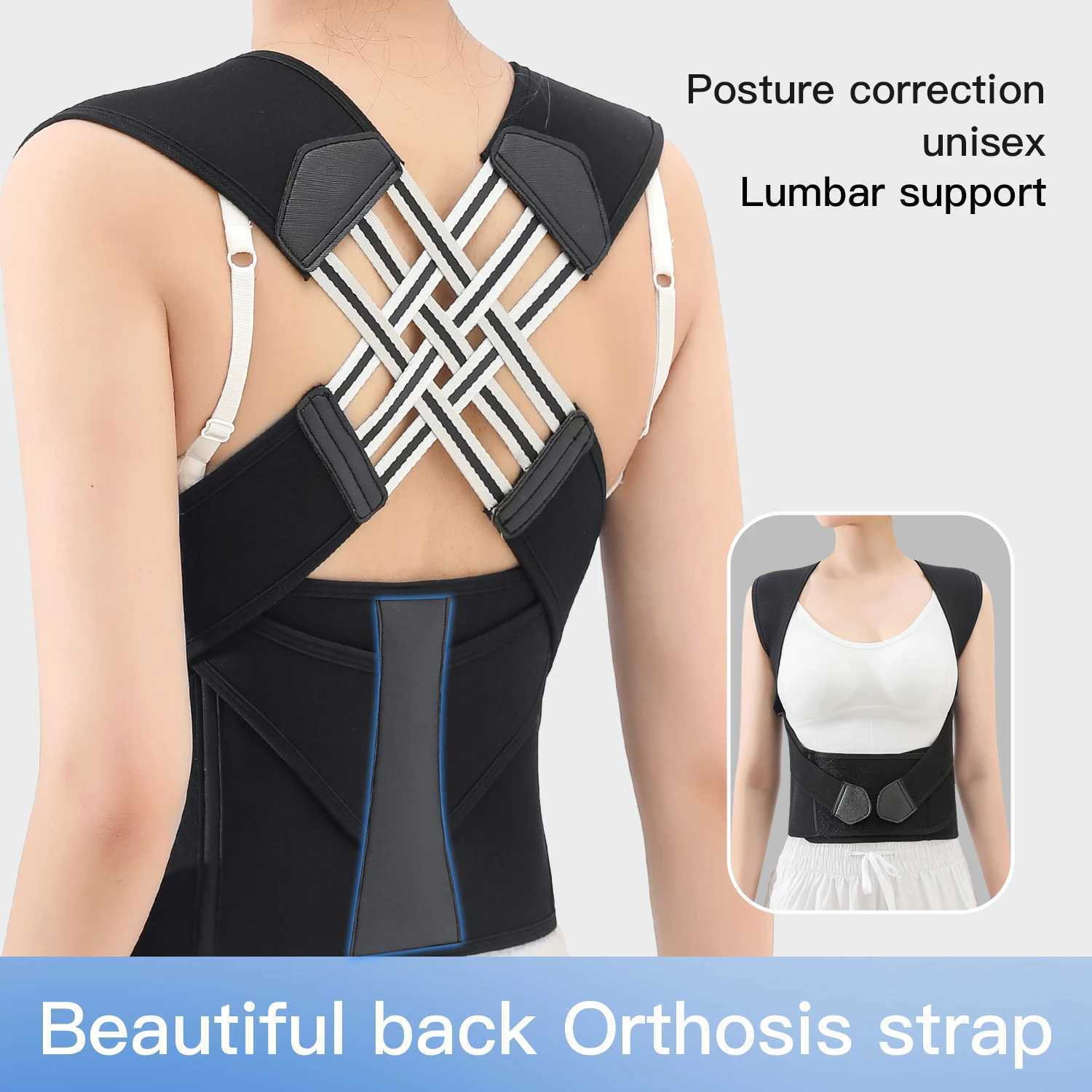 Posture Back Brace Adjustable Back Support Strap to Prevent Spinal Distortion and Hunchback Suitable for Men and Women1 D251022