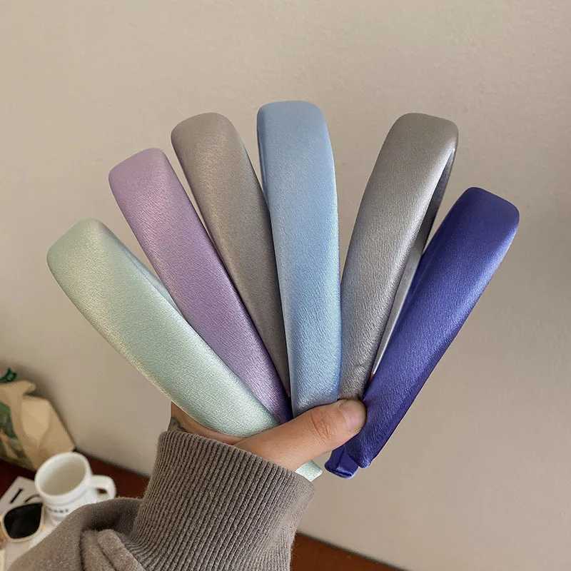Shiny Satin Fabric Headband Wide Cross Hairbands Daily Headwear Sweet Simple Headbands Women Hair Accessories V251022