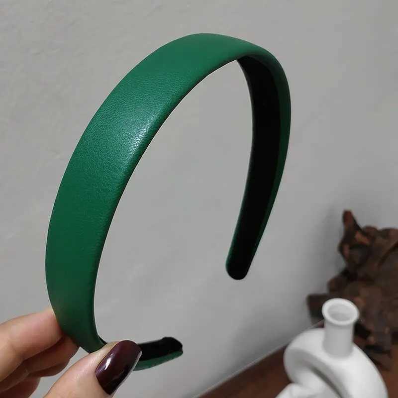 Ruoshui Vintage Pu Leather Hairband Solid Bezel Korean Style Headband Head Hoop Girls Nonslip Turban Fashion Hair Accessories V251022