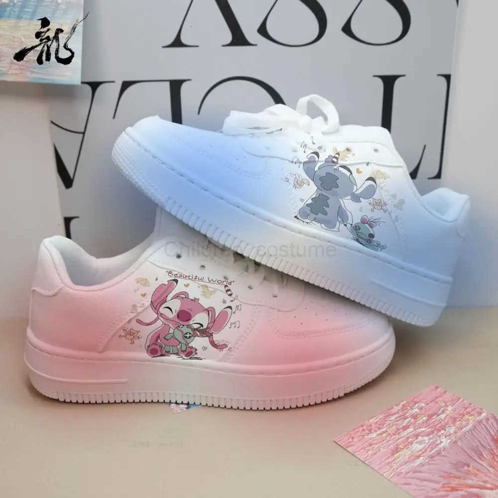 Disney kawaii Stitch Angel Skate Shoes Cartoon Anime Lightweight Casual Fashion LowTop Board Shoes for Breathable White Shoes H251022