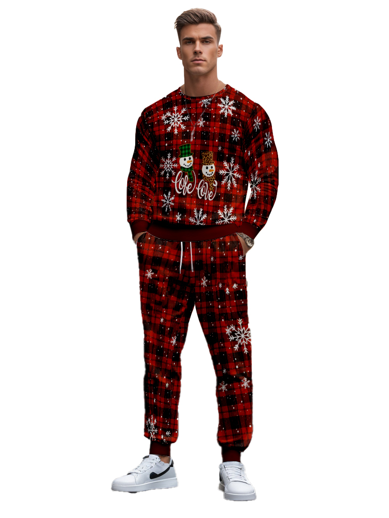 Men's Brown Knitted Cotton Blend Long Sleeve Round Neck Sweatshirt Ankle-Length Casual Comfortable Outdoor Wear T-Shirt - YLWY00175