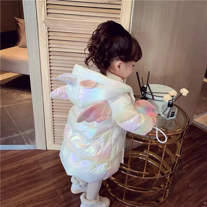 Baby Girl Winter Jacket Cute Unicorn Colorful Coats For Girls Warm Hooded Parka Snowsuit Windproof Childrens Outerwear Clothing 251021