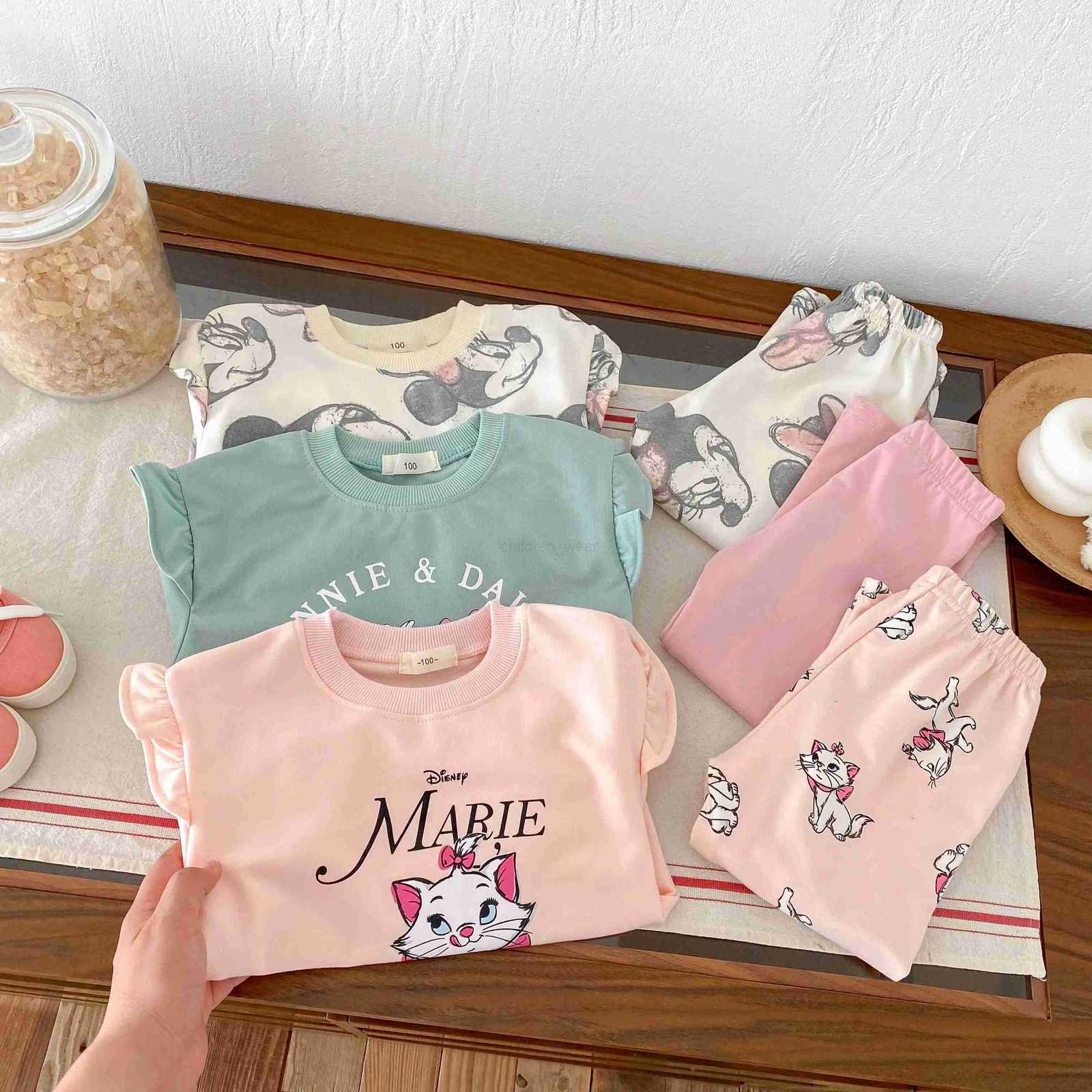 Disney Popular Design 06 Age Girl Clothing Long Sleeve Sweatshirt Set Crewneck Cartoon Cute Toddler Tracksuits Minnie Outfits H251022