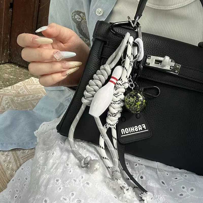 Sports Series Key chain Multielement Backpack pendant Hand woven rope shoulder bag decoration J251121