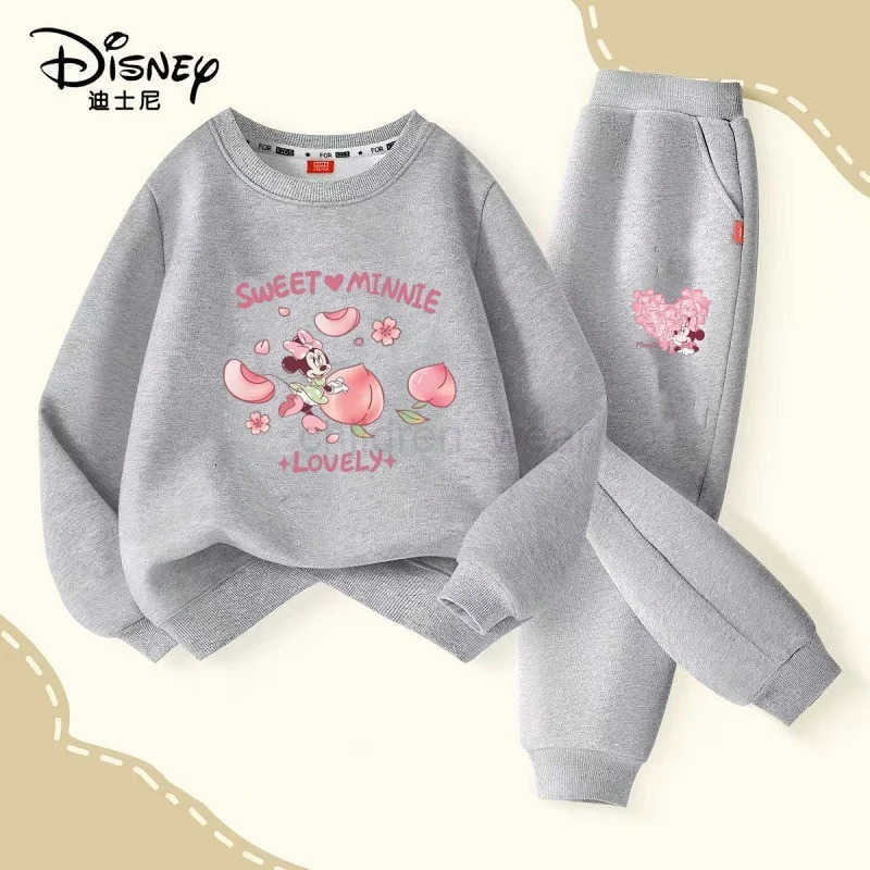 Disney Autumn Baby Girls Boys Clothes Set Children Minnie Printing Sweatshirt Top and Pants Bottom 2Pieces Suit Cotton Tracksuit H2510221