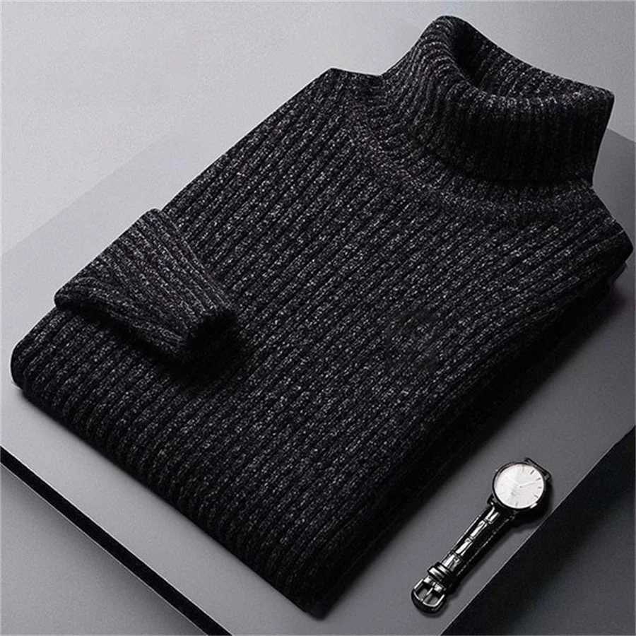 2025 New Mens Thick Warm Sweater Winter Knitted Turtleneck Pullovers Male High Neck Solid Slim Fit Soft Sweaters for Men TopsXJ251022