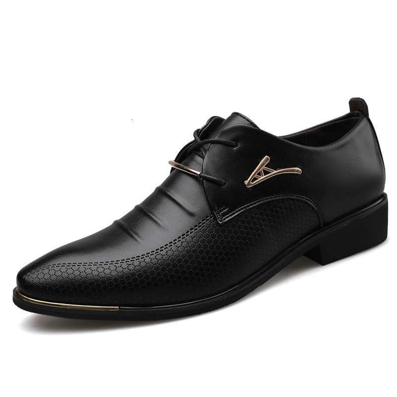 Spring New Large Leather Business Dress Men Lace Up Casual Shoes