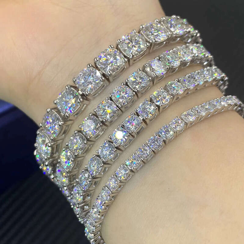 14K Gold Plated Moissanite 2mm 3mm 4mm 5mm Sterling Sier Women Fashion Tennis Bracelet Wholesale