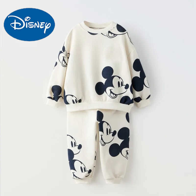 Disney Boys Full Print Outfits Mickey Mouse SweatshirtPants Two Piece Set Toddler New Trendy Hoodies Casual Loose Long Sleeve Suits H251022