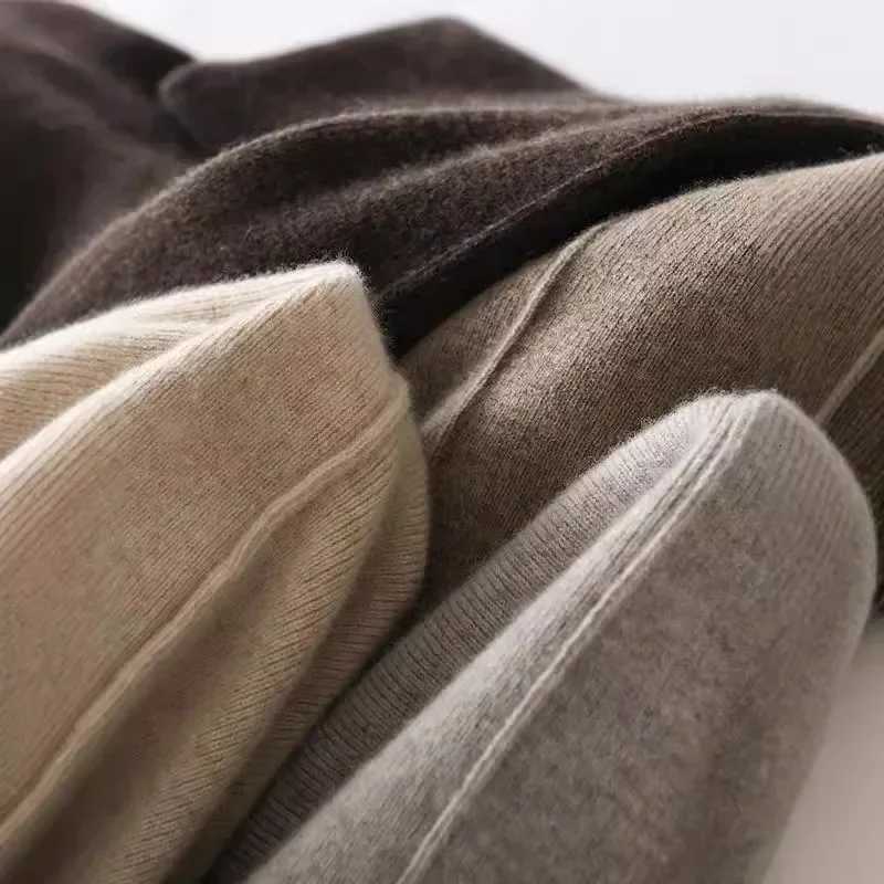 Autumn and Winter Womens High Waisted Warm Knitted Wide Leg Straight Leg Pants Solid Color Hanging Loose Wide Leg PantsT251022