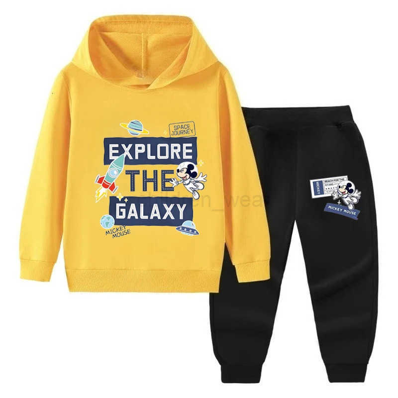Disney SpringAutumn Hoodied Pullover Long Pant Two Piece Suit for Child Clothing Suits Boys Thin Sweatpant Sets Kids Tracksuit H251022